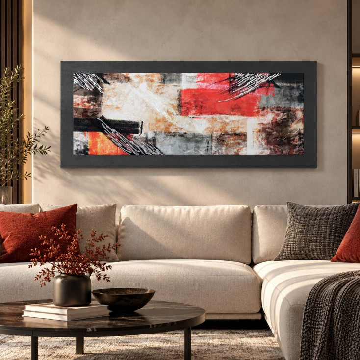 Quadro in legno tema astratto moderno in rilievo dettagli in argento 120X60