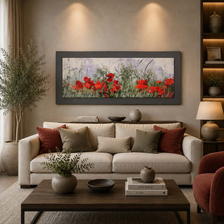 Quadro in legno tema paesaggio in rilievo dettagli in argento moderno 120X60