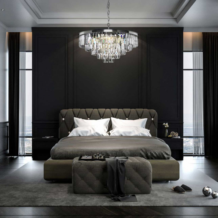 Lampadario piccolo in metallo con diffusori in vetro in stile moderno
