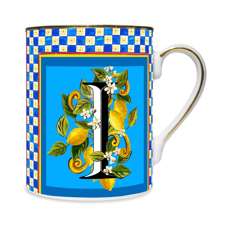 Mug in porcellana dal design classico "lettera I"