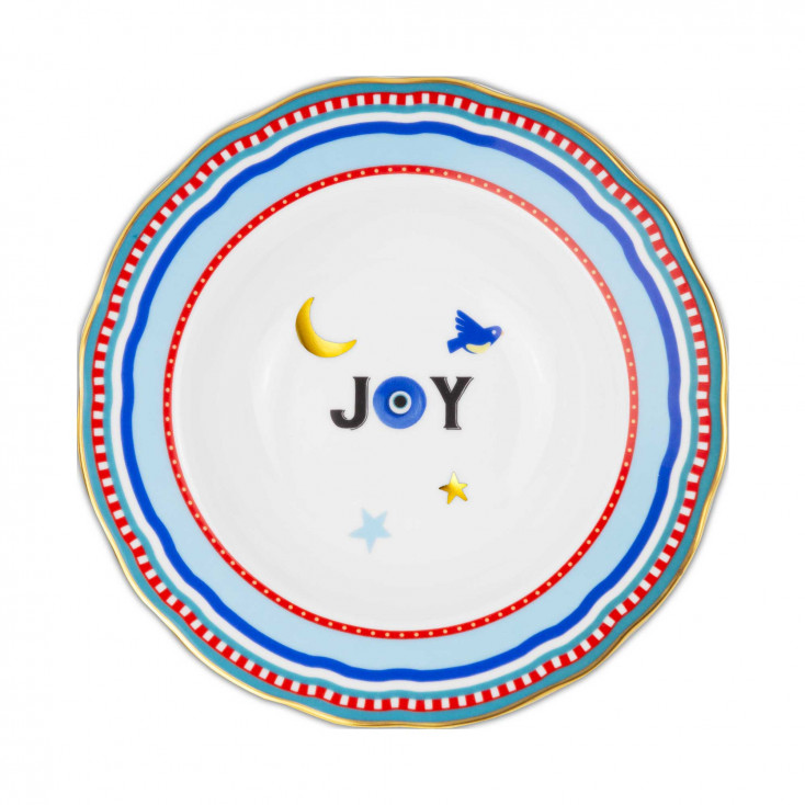 Piatto fondo in porcellana dal design moderno ed elegante "Joy"