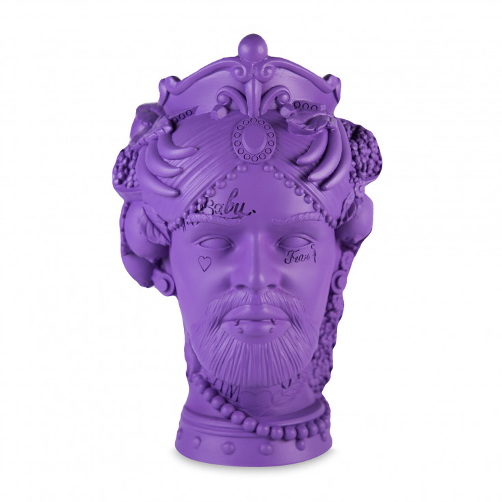 Scultura da tavolo con testa di uomo dal design moderno "il trasgressivo"