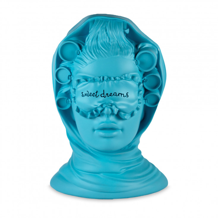 Scultura piccola da tavolo o da appendere con testa donna "la sognatrice"