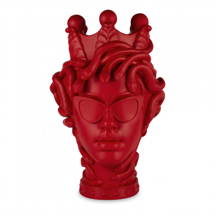 Scultura piccola da tavolo o da appendere con testa donna "la vipera"