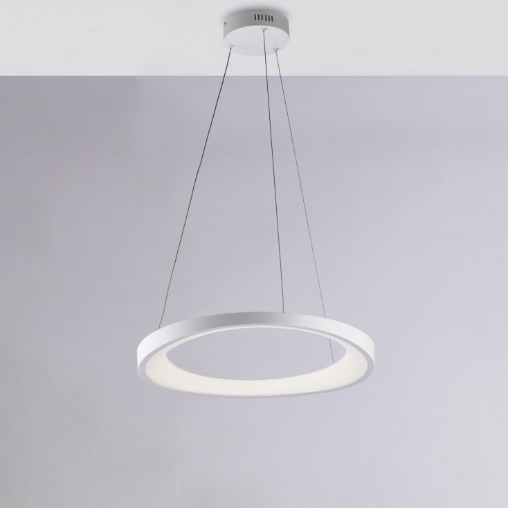 Lampada a sospensione circolare moderna struttura in alluminio e diffusore a LED