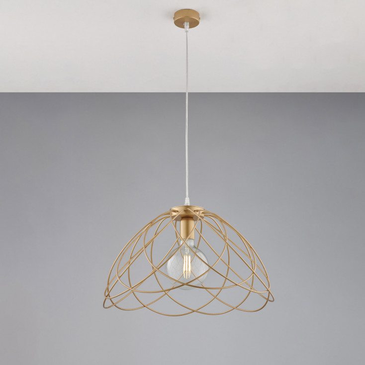 Lampada a sospensione moderna con struttura e diffusore in metallo