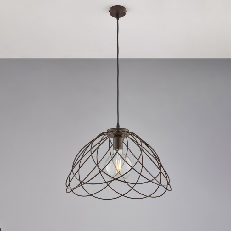 Lampada a sospensione moderna con struttura e diffusore in metallo