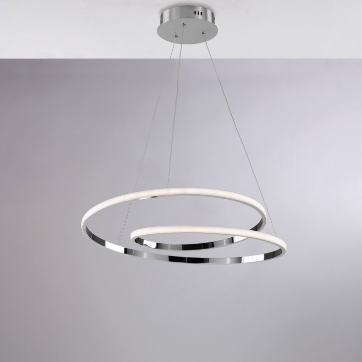Lampada a sospensione moderna con struttura in alluminio e diffusore a LED
