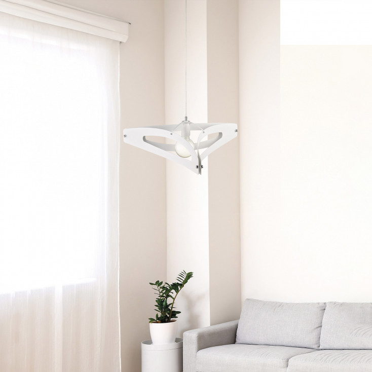 Lampada a sospensione moderno con struttura e diffusore in metallo laccato