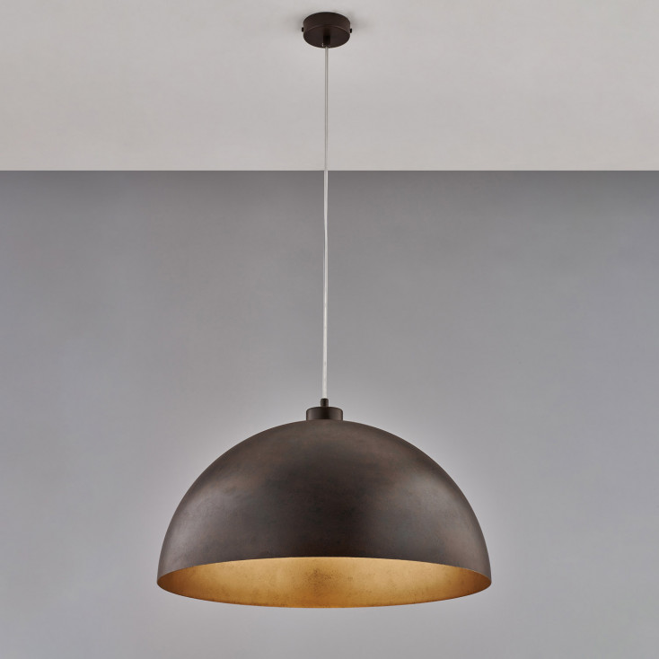 Lampada a sospensione struttura e paralume grande in metallo dal design moderno