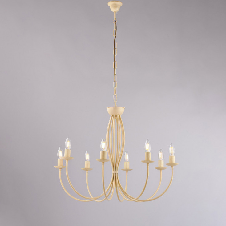 Lampadario grande dalle linee classiche con struttura in metallo