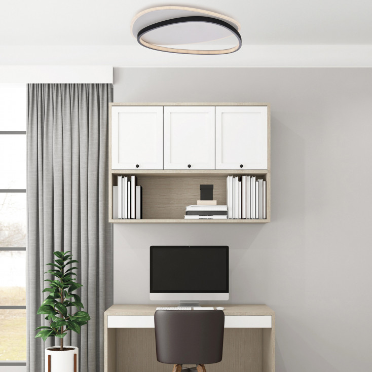 Plafoniera a LED moderna con struttura in alluminio e diffusore in acrilico