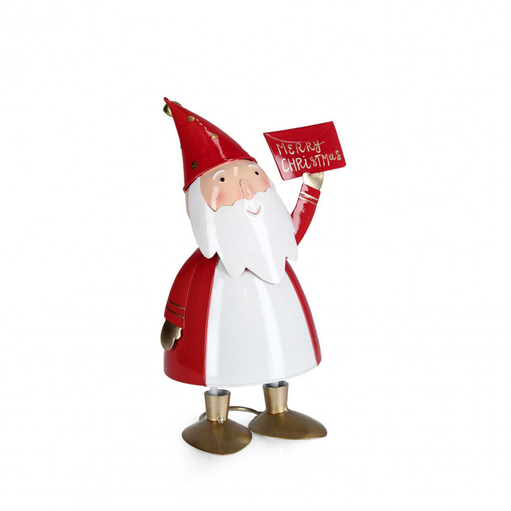 Decorazione natalizia babbo natale in piedi con busta