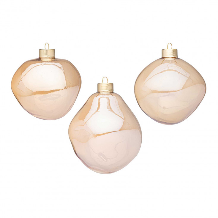 Set 3 pezzi palline per albero di natale organic d.10