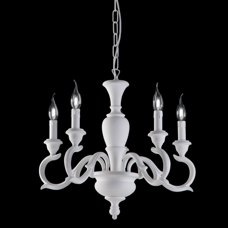 Lampadario in stile classico in legno 5 luci