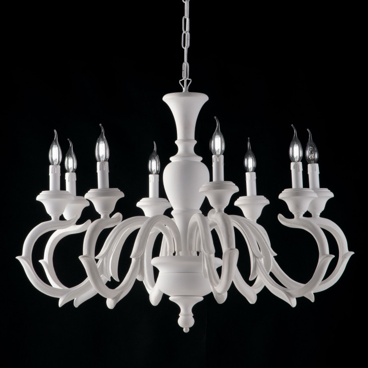 Lampadario in stile classico in legno 8 luci