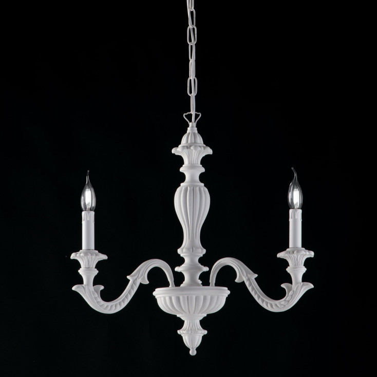 Lampadario moderno in legno in stile classico con 3 luci