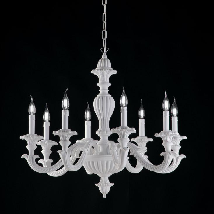 Lampadario moderno in legno in stile classico 8 luci