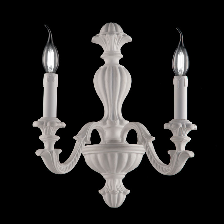 Applique da parete in legno in stile classico 2 luci