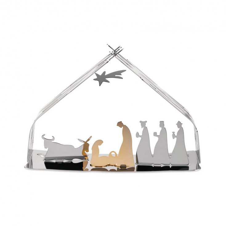 Presepe in acciaio da collezione "Bark Crib"