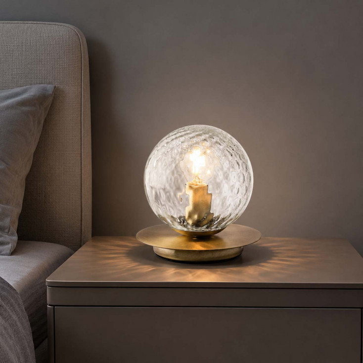 Abat-jour moderna in metallo con diffusore in vetro