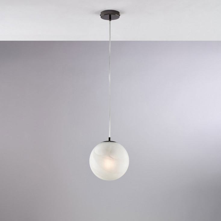 Lampada a sospensione con diffusore in vetro dal design moderno ed elegante