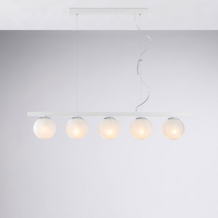 Lampada a sospensione moderna piccola struttura in metallo e diffusori in vetro