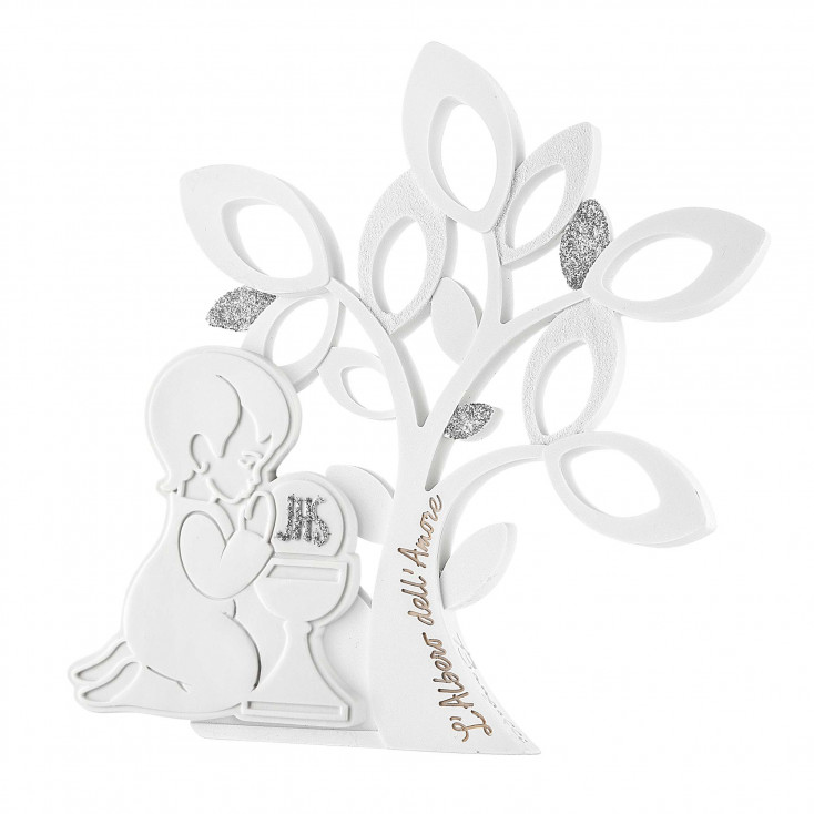 Bomboniera per comunione - Scultura da tavolo con albero della vita bambino