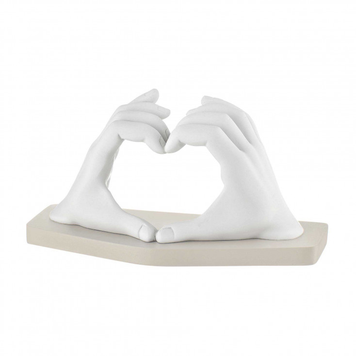 Bomboniera per matrimonio - Scultura piccola in marmorino con mani con cuore