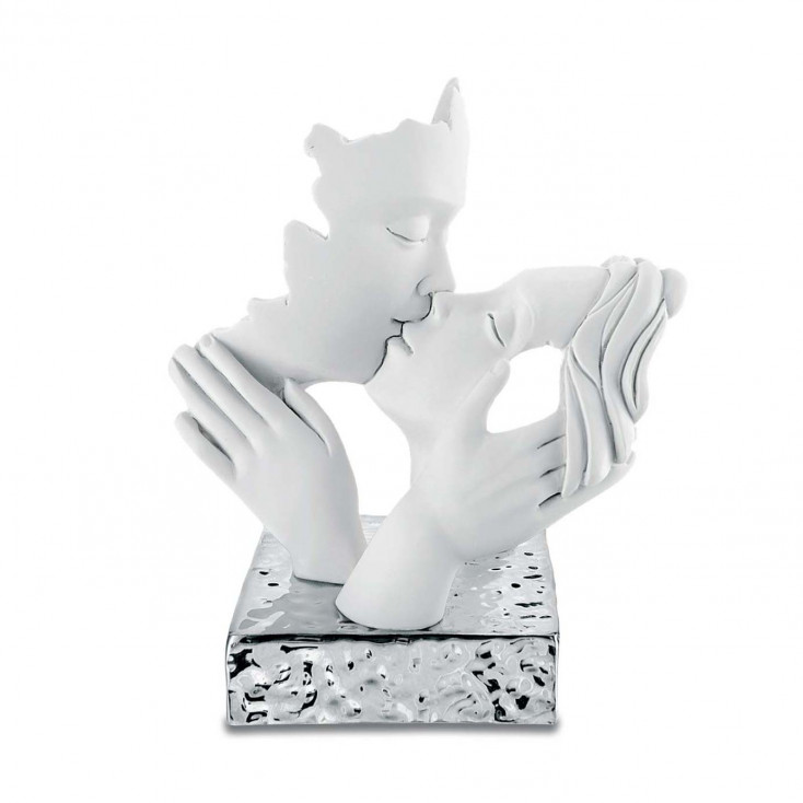 Bomboniera per matrimonio - Scultura in marmorino con volti che si baciano