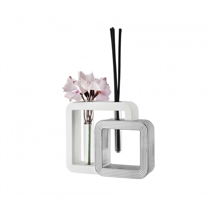 Bomboniera per matrimonio - Vaso quadrato elegante in marmorino con profumatore