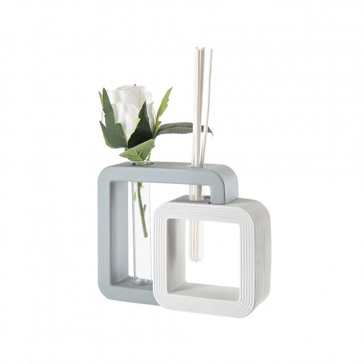 Bomboniera per matrimonio - Vaso quadrato elegante in marmorino con profumatore