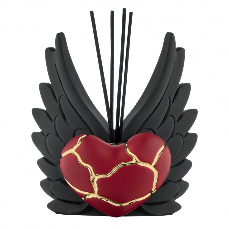 Bottiglia profumatore in marmorino in stile kintsugi