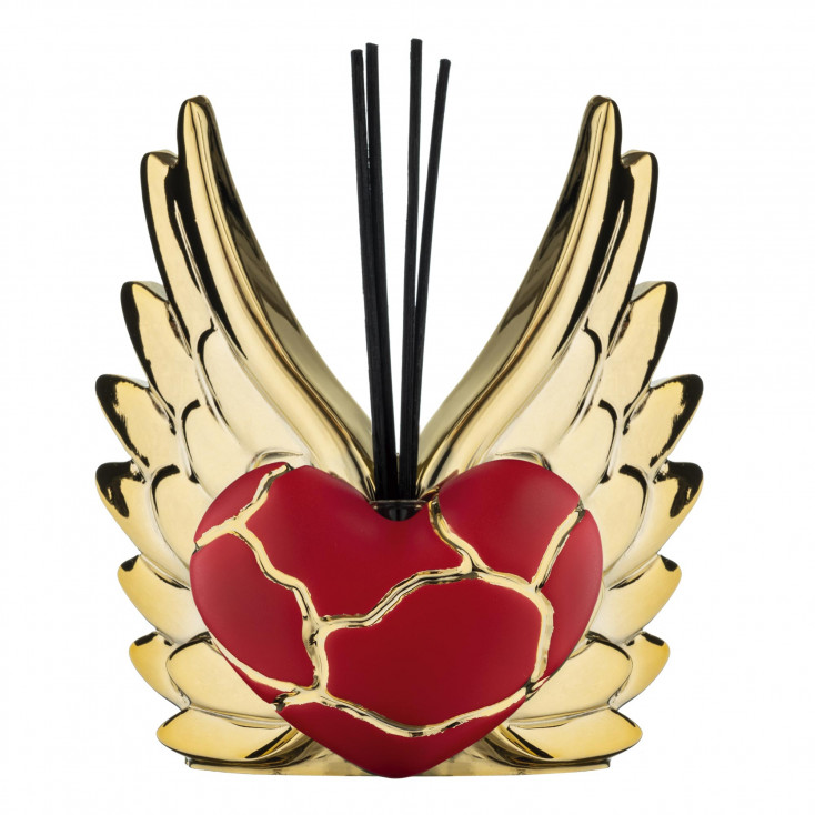 Bottiglia profumatore in marmorino in stile kintsugi