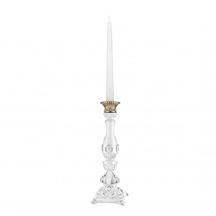 Candelabro alto in marmorino dal design moderno ed elegante