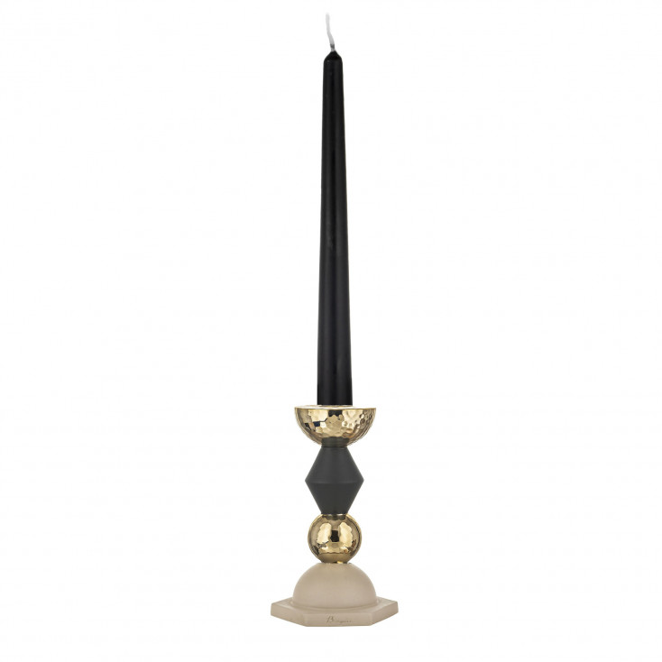 Candelabro basso in marmorino per una candela dal design elegante 