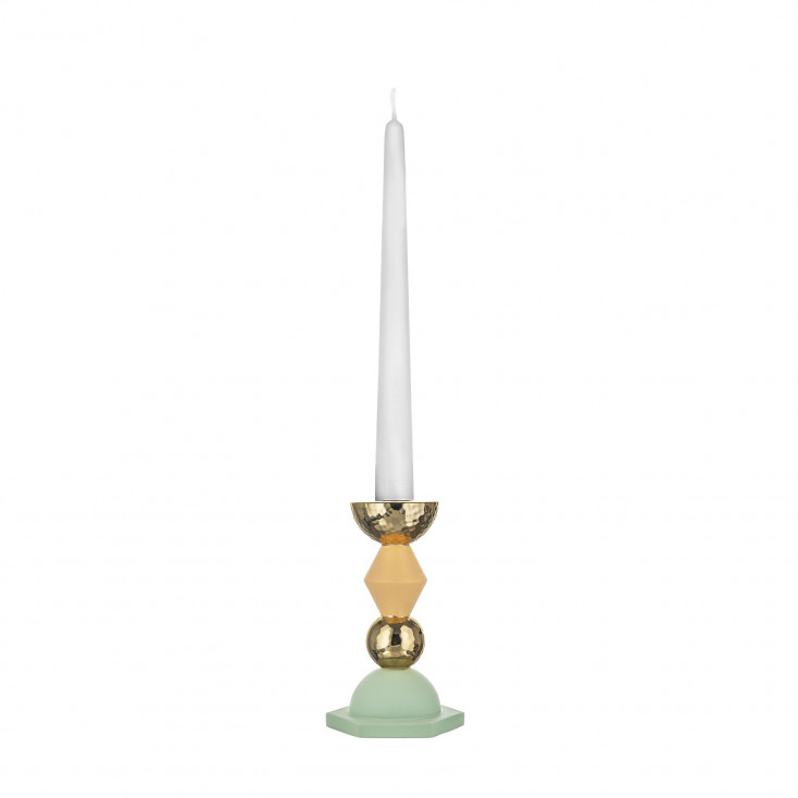 Candelabro basso in marmorino per una candela dal design elegante 