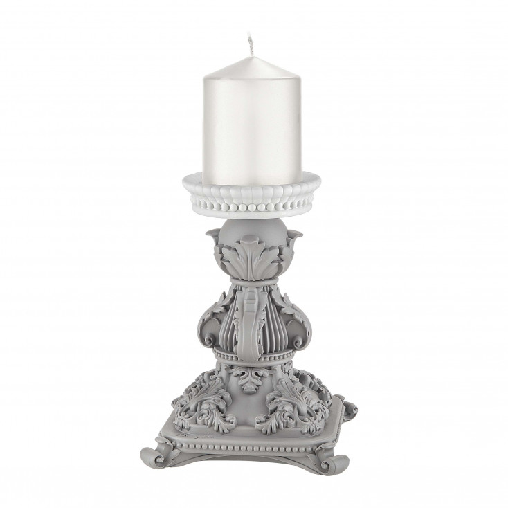 Candelabro basso in marmorino dal design moderno ed elegante