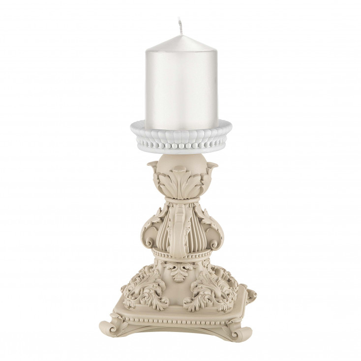 Candelabro basso in marmorino dal design moderno ed elegante