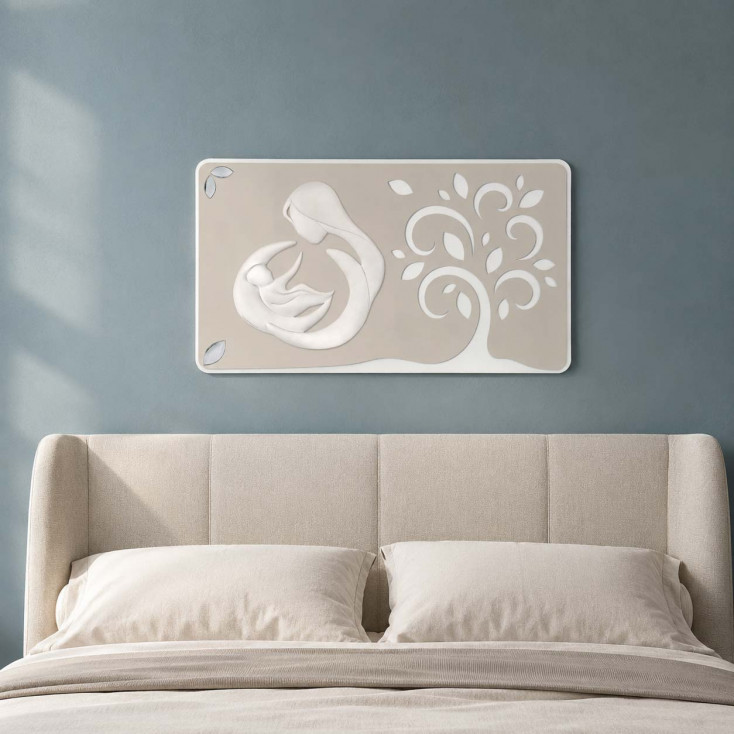 Capezzale moderno di design con la maternità su pannello in legno 60x105 