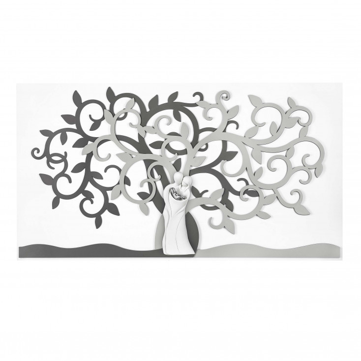 Capezzale grande in legno con sacra famiglia dal design moderno ed elegante