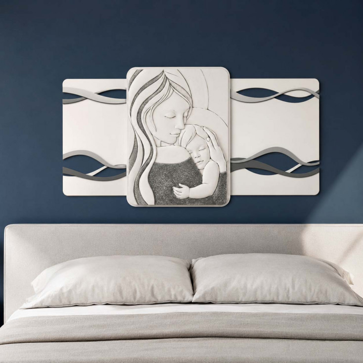 Capoletto moderno per camera da letto con la maternità su pannello in legno 