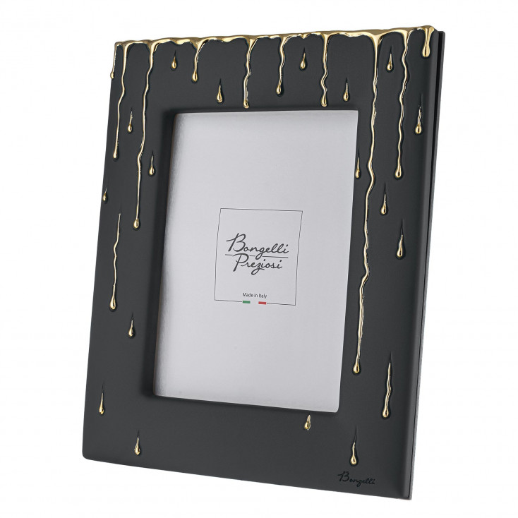 Cornice portafoto in marmorino con decori a goccia design moderno ed elagante