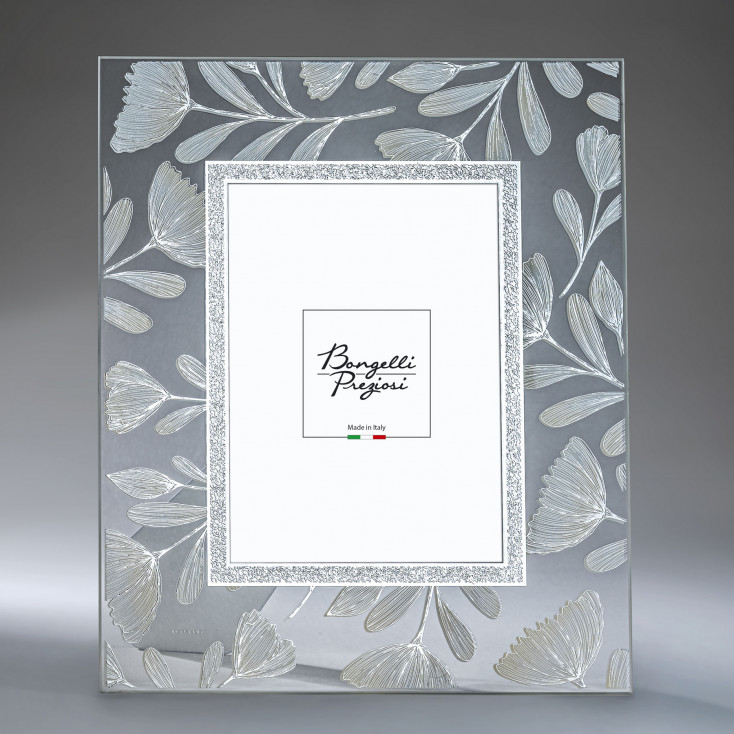 Cornice portafoto in vetro dal design moderno decoro a fiori