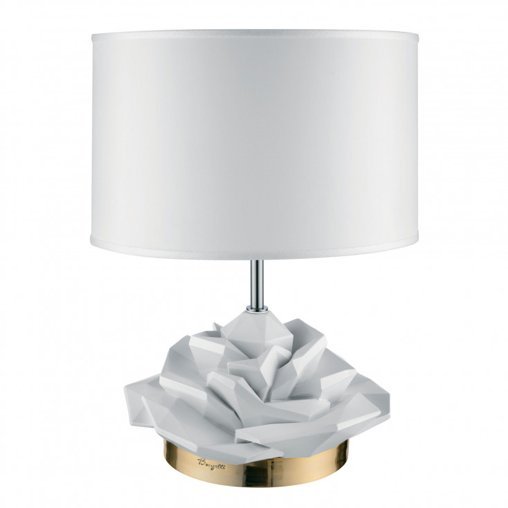 Lampada da tavolo dal design moderno con paralume in tessuto e PVC