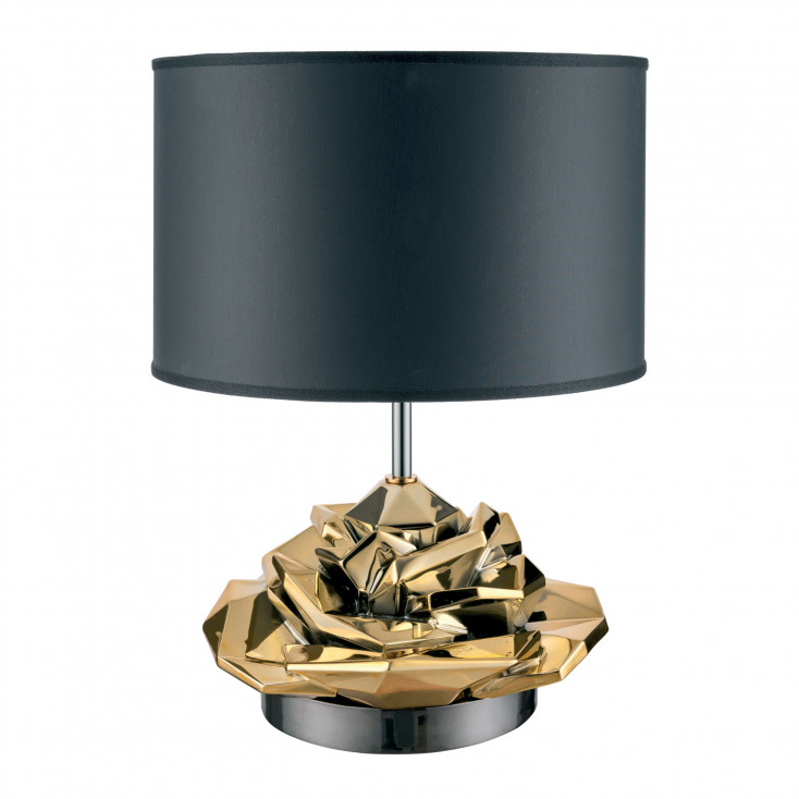 Lampada da tavolo dal design moderno con paralume in tessuto e PVC