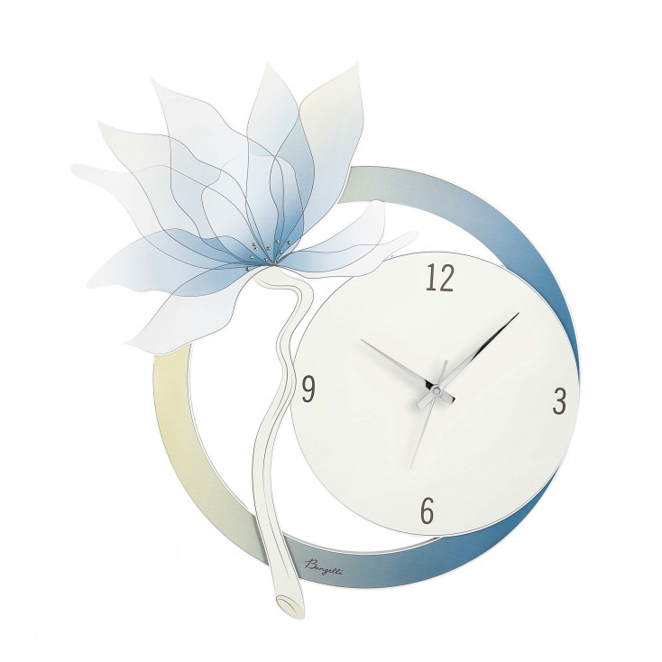 Orologio da parete rotondo con fiori dal design moderno ed elegante