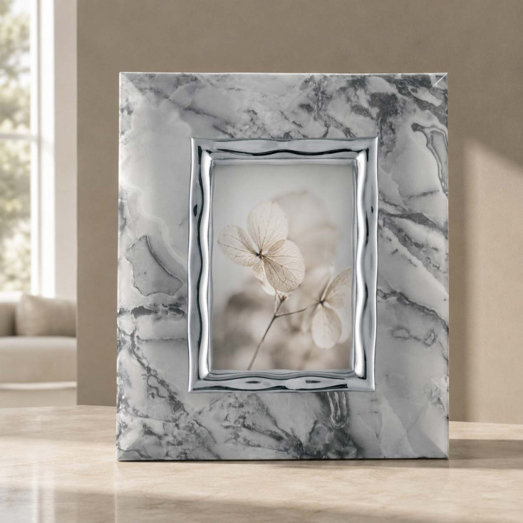 Portafoto con cornice in marmo dal design moderno