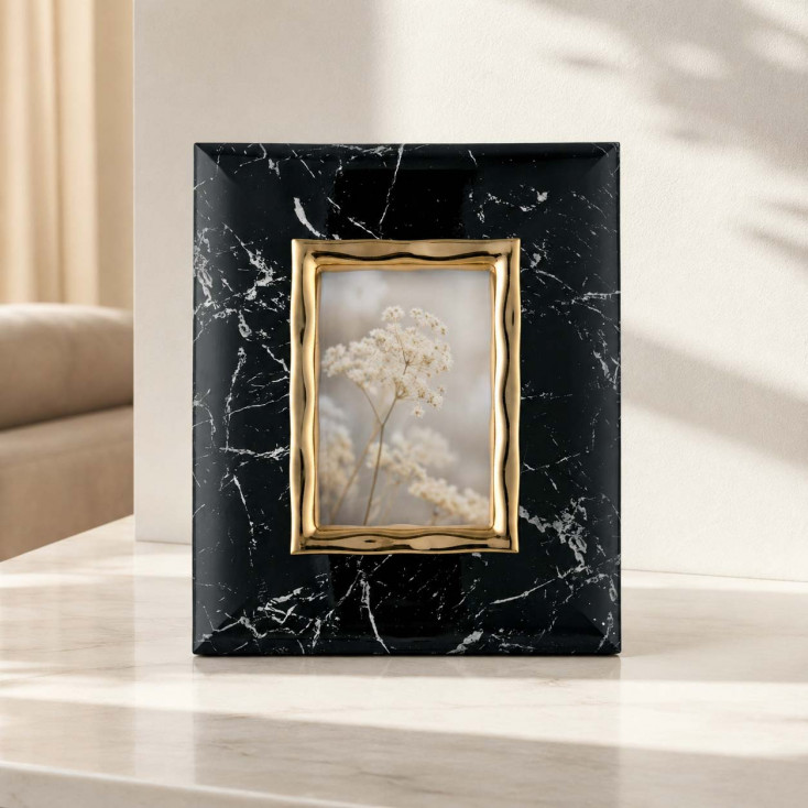 Portafoto con cornice in marmo dal design moderno