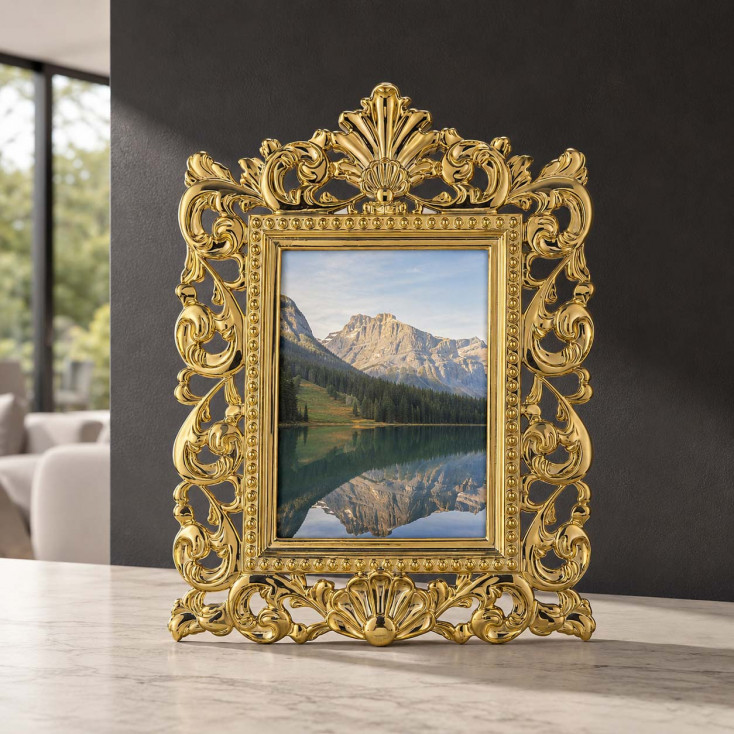 Portafoto da tavolo barocco in marmorino dal design moderno ed elegante